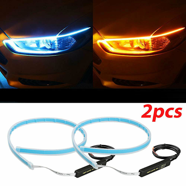 Bil LED Lyslist Frontlykter DRL Dynamiske Blinklys Bil Lyslist
