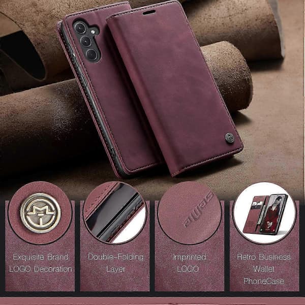 [LCS]Samsung Galaxy A56 5G cover med læderstander og kortopbevaring Multicolor Style A