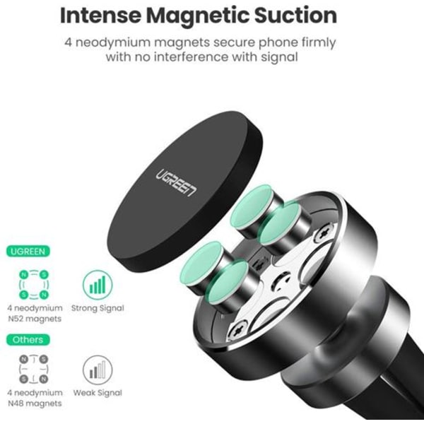 Magnetisk biltelefonhållare med aluminiumventilationsgaller Magn