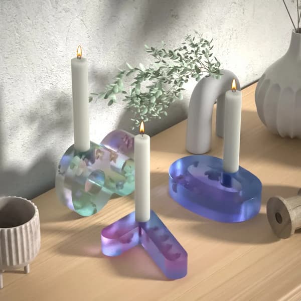 [LCS] Nummer Lysestake Silikonform 3D Lysholder Bokstav Nummer Form DIY Epoxyharpiks Gips Håndverk Støpeform Hjemmedekorasjon