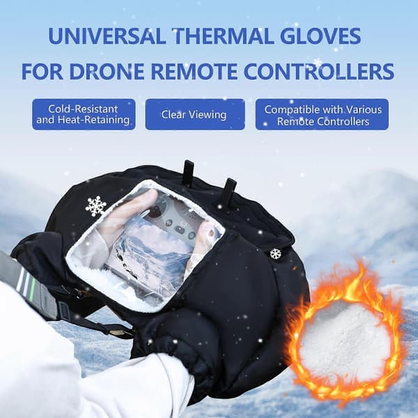 STARTRC Universelle Vintervarmehansker for Dronefjernkontroll (Svart) Black