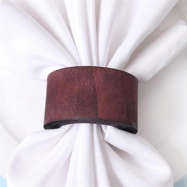 [LCS]12 Stykker Træ Servietringe Spisebord Servietholder Servietringe Photo color