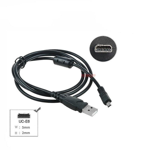 USB kabel för Nikon Coolpix L19 L20 L100 S620 Uc-e6 P50 S520 S230 S220 L110 S70