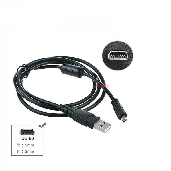 USB-kabel för Nikon Coolpix L19 L20 L100 S620 Uc-e6 P50 S520 S230 S220 L110 S70