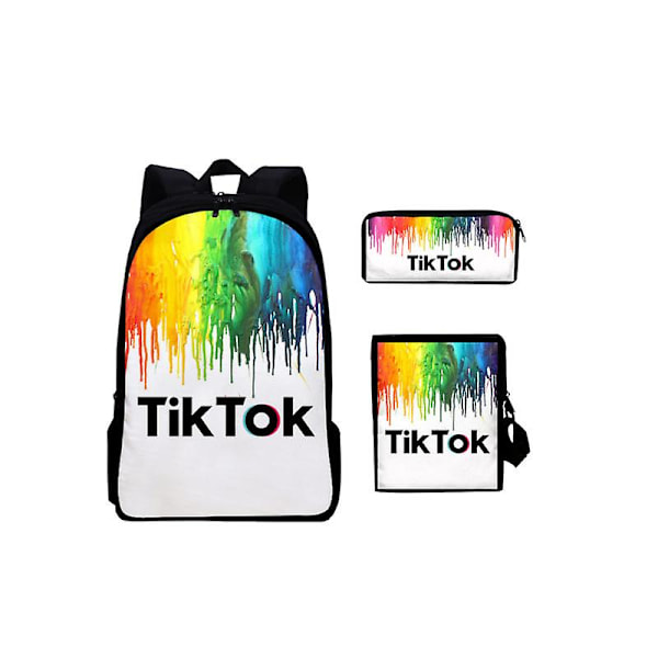 Drenge Piger Tik Tok 3D Digital Print Skoletaske Rygsæk Skuldertaske O