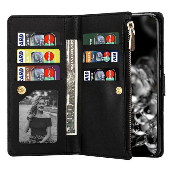 [LCS]Til Xiaomi Redmi Note 13 5G Etui Lynlås Pung PU Læder Glitter Telefoncover Multicolor Style A