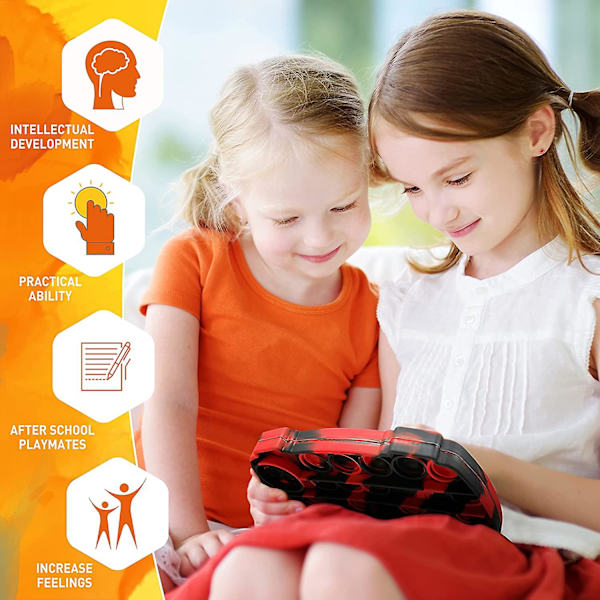 Push pop fidget spilcontroller fidget legetøj til stresslindring gave til drenge og piger Black red