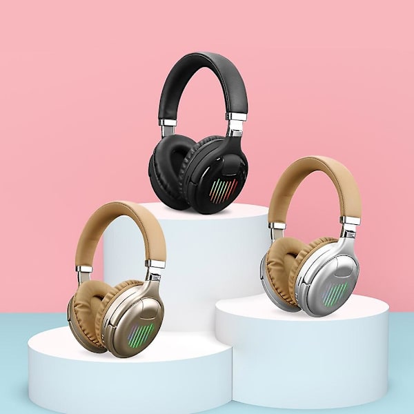 Aidot langattomat kuulokkeet 3D-stereo Bluetooth-kuulokemikrofoni Kokoontaitettavat peli-kuulokkeet mikrofonilla FM TF-kortti Melunvaimennuskuulokkeet Gold