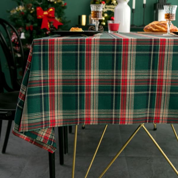 Juledug Vintage Grøn Ternet Dug, 140*180cm