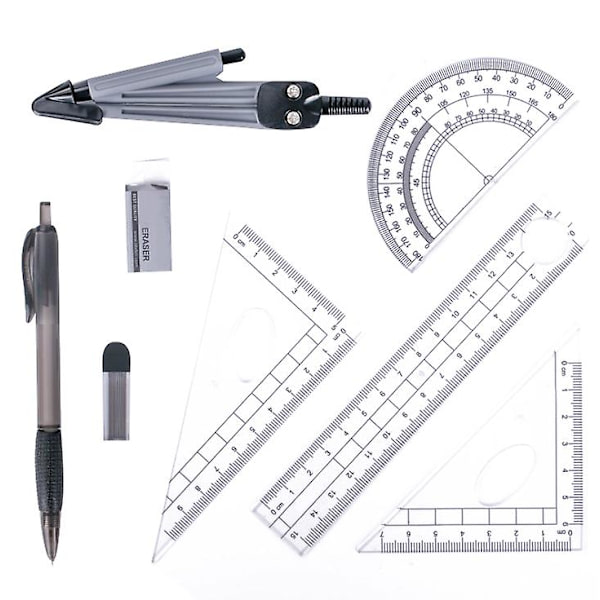 Matematisk Passer Linjaler Geometrisett Sett 8 Deler Student
