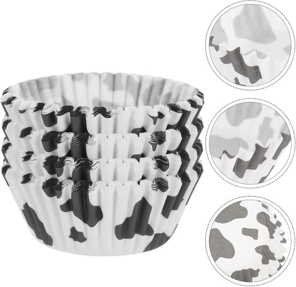 [LCS] 200 stk. ko-dyr papir cupcakeforme cupcakeforme ko-dyr cupcake papir bageforme kompatible med bryllup, bondegård, fødselsdagstema