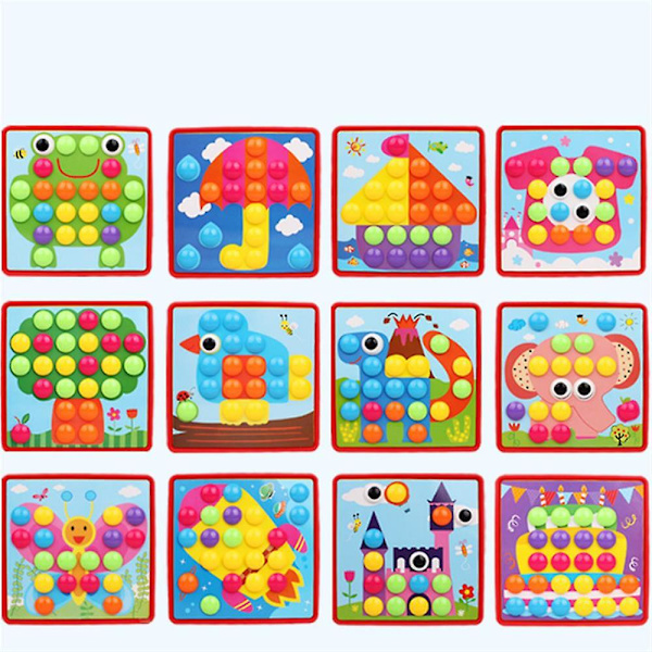Soppspiker 3D Puslespill Leketøy Brikkespill Geometrisk Form Knapp Baby Tidlig Pedagogisk For Barn Style1