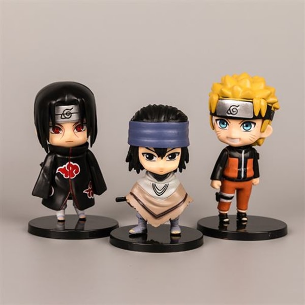 6-delars set med små dockor utsökta Naruto Sasuke Kakashi Jag älsk