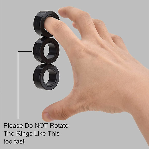 Magneettinen sormirengas, magneettinen rengas fidget-lelu, päivitetty käsipyöritin stressin lievitykseen black