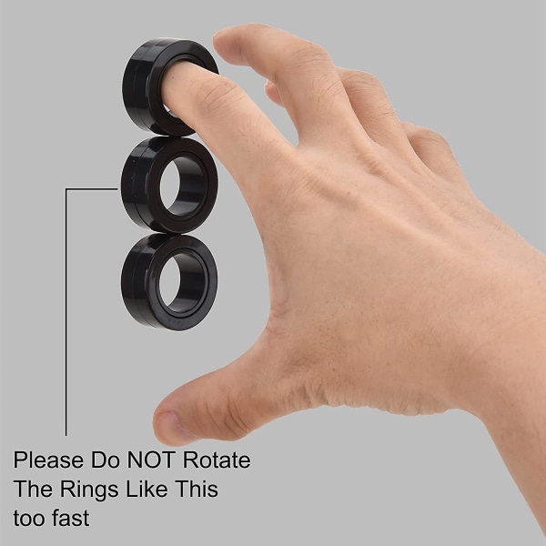 Magnetisk fingerring, Magnetisk ring Fidget Spinner Toy, Uppgraderad Hand Spinner för stress relief black