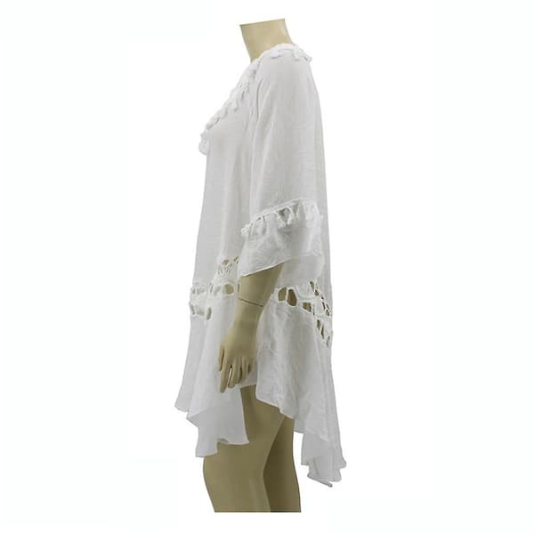 Broderi Dame Kaftan Strandklær Utstanset Solbeskyttelse Bikini Cover-up