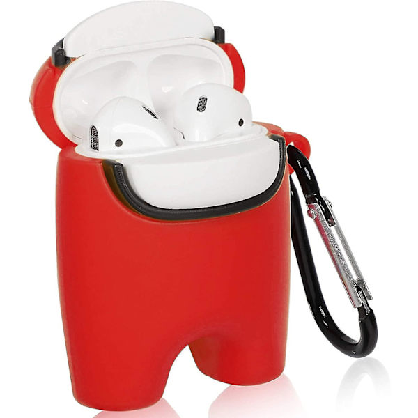 Sarjakuva 3D Suojakotelo AirPod 2/1:lle, Kawaii Among-Red hahmosuunnittelu (3D Among-Red)