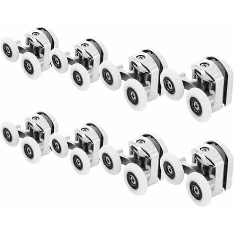 [LCS] 8-pak bruseruller - zinklegering bruseruller - 25 mm badeværelsesbruseruller (4 øvre og 4 nedre)