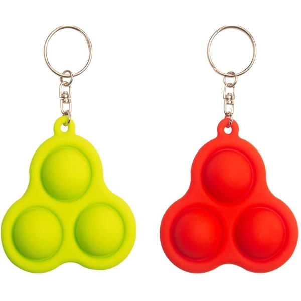 Mini Simple Dimple Toy Mininyckelring -grön&röd-3