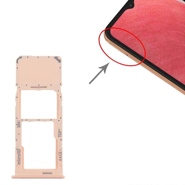 (Ny) For Samsung Galaxy A13 SM-A135 KOMPATIBEL SIM + Micro SD-kortskuff Pink