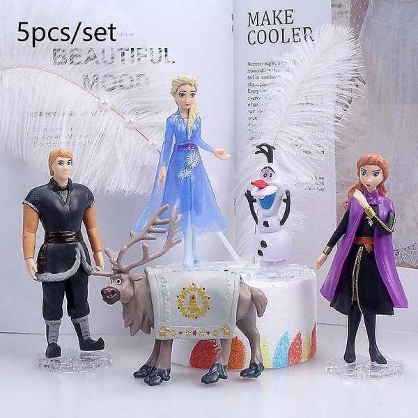5 st Anna Elsa Frozen 2 Mini Action Figurleksak