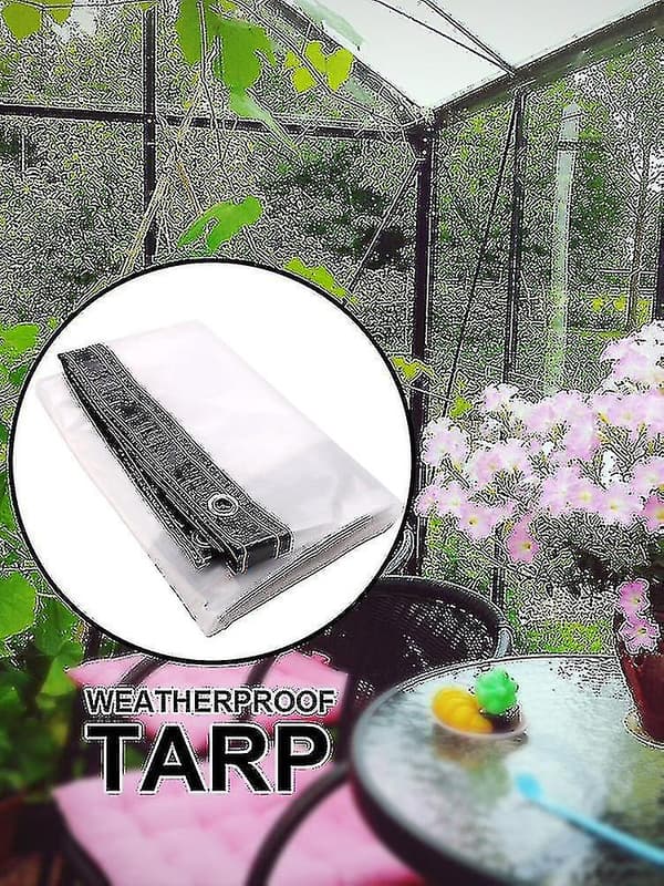 [LCS] Vedenpitävä kirkas pressu purjerenkailla, raskas PVC-terassikasvipeite 300*250cm
