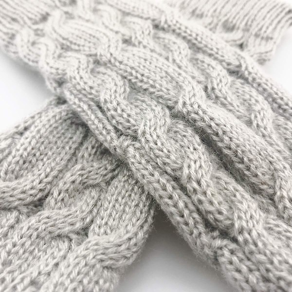 Muodikkaat Lämpimät Pehmeät Mukavat Rannekäsineet Talvi Sormettomat Tyttöjen Käsivarsikäsineet Lapaset Neulotut Naiset Light Grey