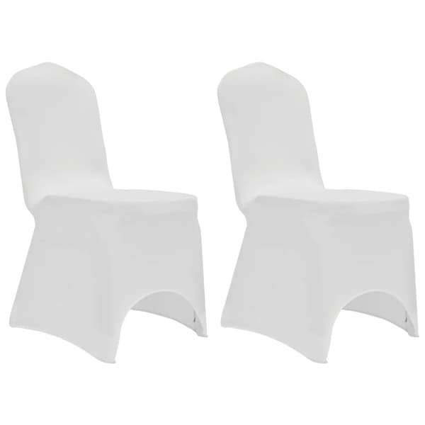 [LCS]vidaXL Stolöverdrag Tyg 12 st Vita Vit white