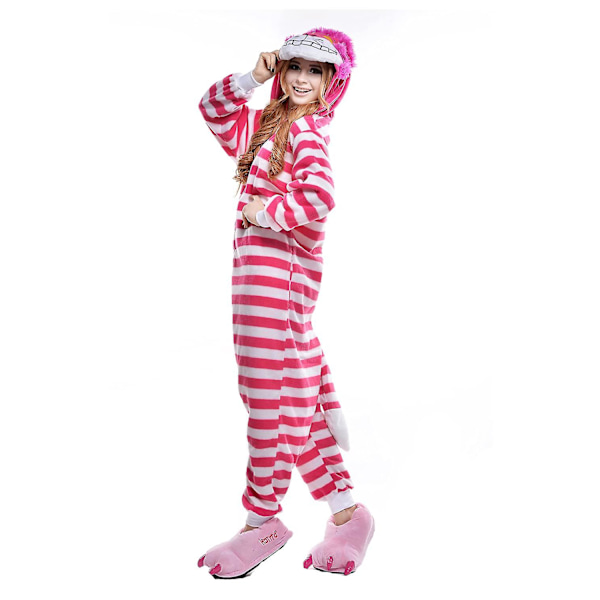 Reedca Totoro Aikuisten Onesie Halloween Cosplay Asut Anime Pyjamat Yhteensopiva Naisten Ja Tyttöjen Kanssa, napitus Cheshire cat L