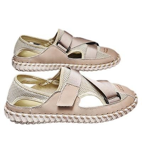 Sandaler ihåliga och andningsbara Baotou Casual Beach Shoes för män apricot 44