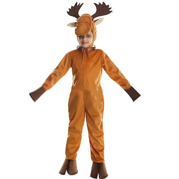 Barn Älg Hjort Kostym Bodysuit Jul Cosplay Ren Djur Party Onesies L