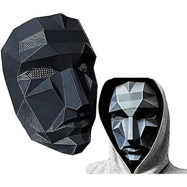 Tv Squid Game Sort Maske Cosplay Runde Seks Firkant Cirkel Trekant Hjelm Masker