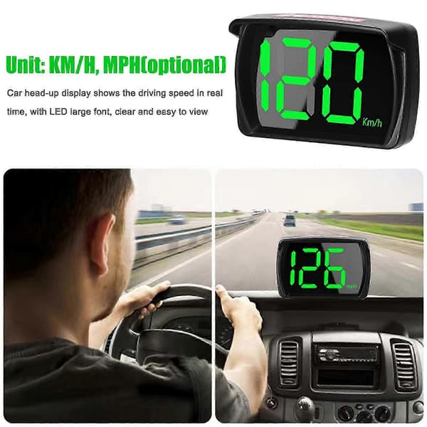 Universal GPS Speedometer HUD med stort LED-display, KMH/MPH, til biler, lastbiler, SUV'er