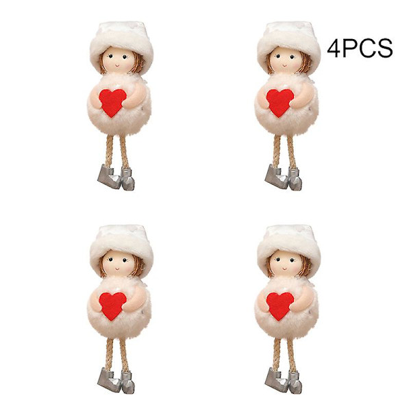 Håndlavede Julefe Engel Dukker Letvægts Hængepynt Valentinsdagsgave 4 stk Style 1 4PCS