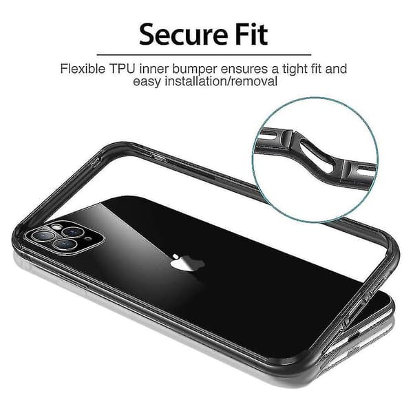 Bumper-cover kompatibel med iPhone 11 Pro, metalramme-rustning med blød Grey