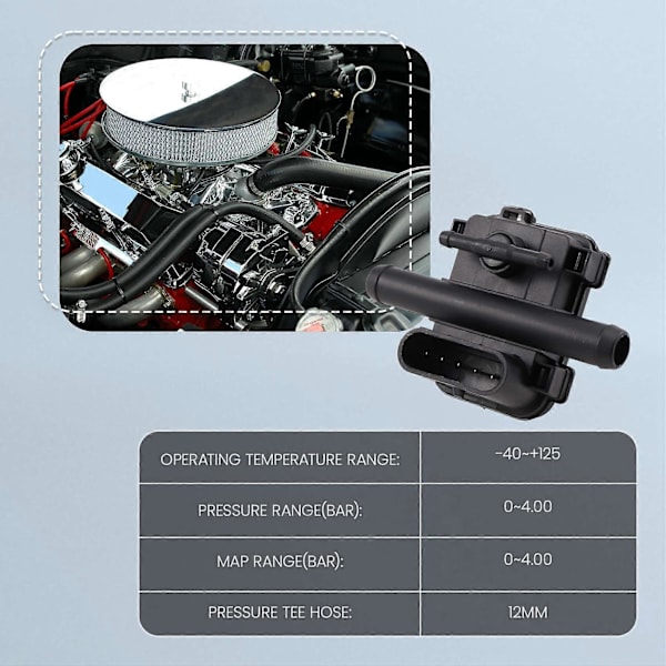 [LCS]1 st bil 5-PIN gasstryckssensor CNG Map Sensor AC PS-02 Plus trycksensor svart för LPG CNG C Black