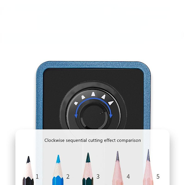 Blyantspidser Justerbar Forskellige Blyantspidser Tip Størrelser Langtidsholdbar Klinge Skoleartikler Håndsving Spidsere Blue