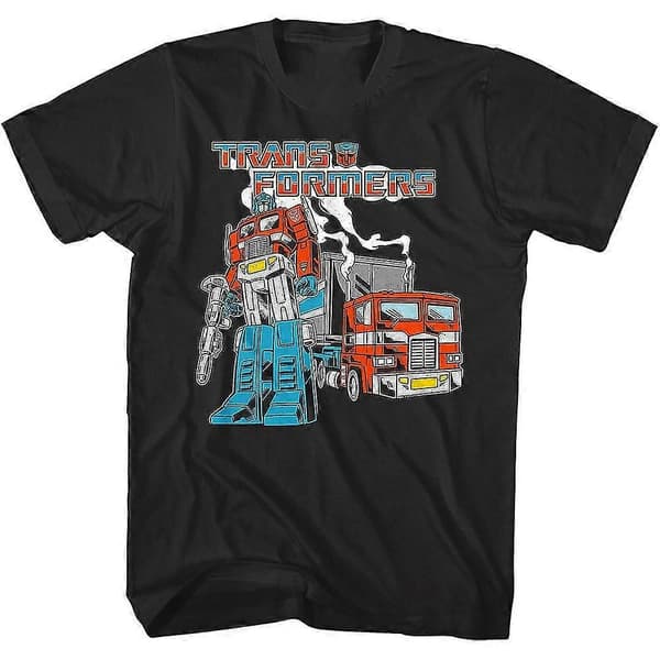 [LCS] Musta Retro Optimus Prime Trans Compatible withmers T-paita M