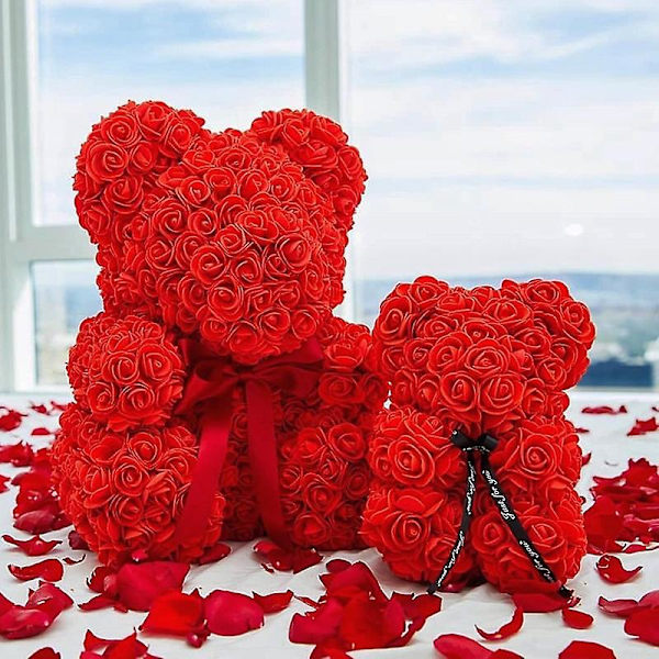 25cm/40cm Teddy Rosebjørn Valentinsdag Kvinner Gaver Kunstig Blomst Rosebjørn Juledekorasjon Til Hjemmet Red 40cm