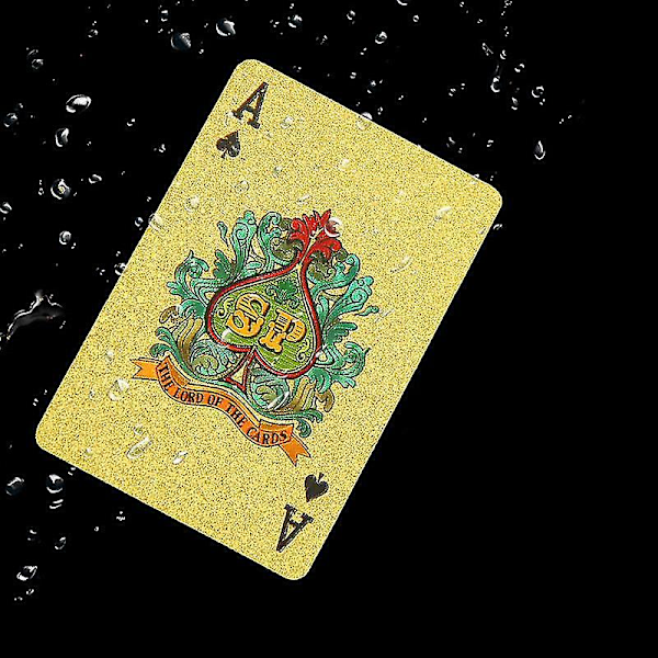 PVC Guld Poker Tvättbara Slitstarka 24K Guld Pokerkort Guldfolie Poker Gåvor