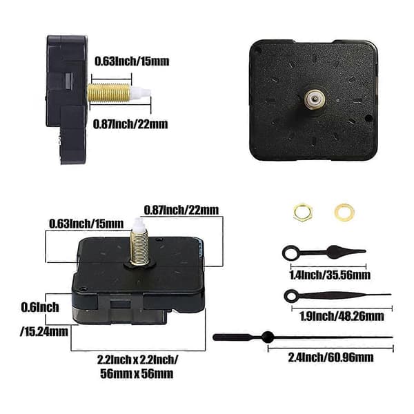6 stycken klockrörelser DIY väggklocka batteridriven mekanism klocka matchande delar och visare Black