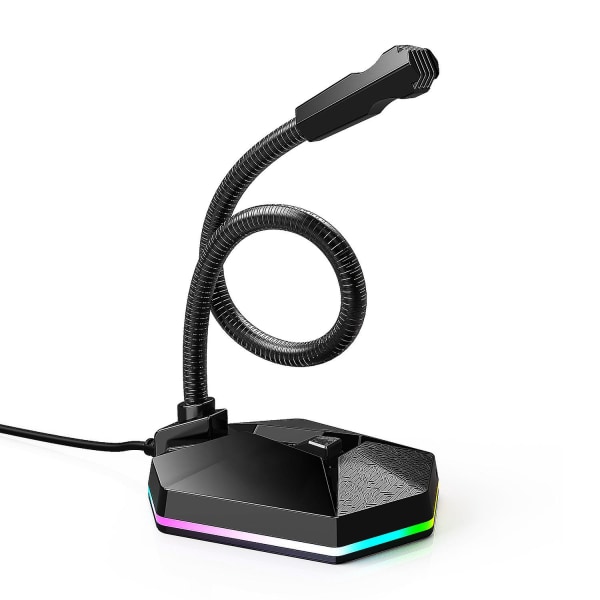 Datormikrofon med Rgb-ljus för live-ångning, röstchatt, spel