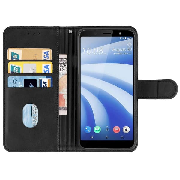 [LCS]Läderfodral kompatibelt med HTC U12 Life Black