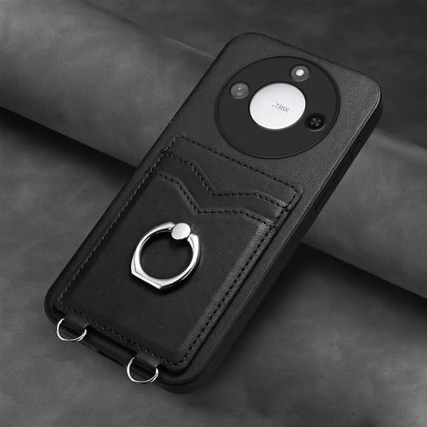 [LCS]R20 Ring kortholder telefondeksel Black For Honor X60 / X9c Smart