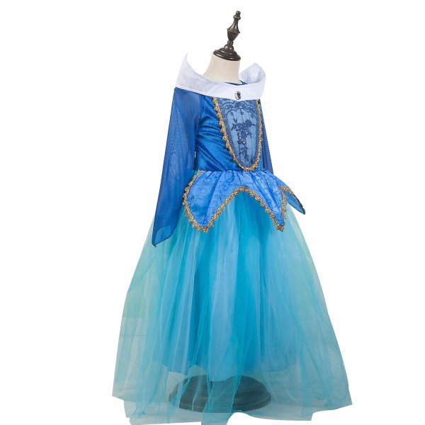 Prinsessklänning Regnbåge Tyllklänning Födelsedag Barnkläder blue 120cm