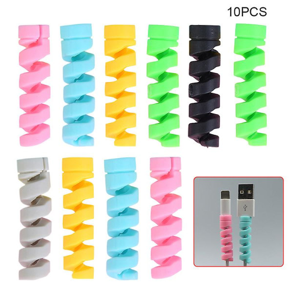 10st Protector Saver Cover Kompatibel Apple Iphone USB -laddarkabel