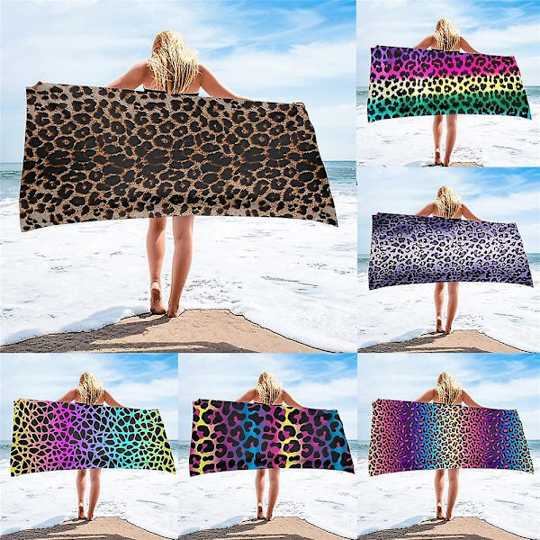 Muodikas 3D leopardikuvioinen pehmeä kylpypyyhe, mukava Hte910 75x35cm-z30