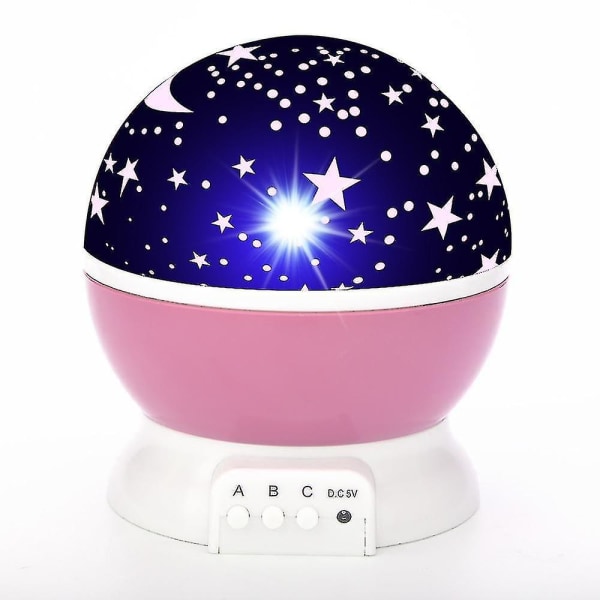 Stjärnprojektor Måne Galax Nattlampa pink