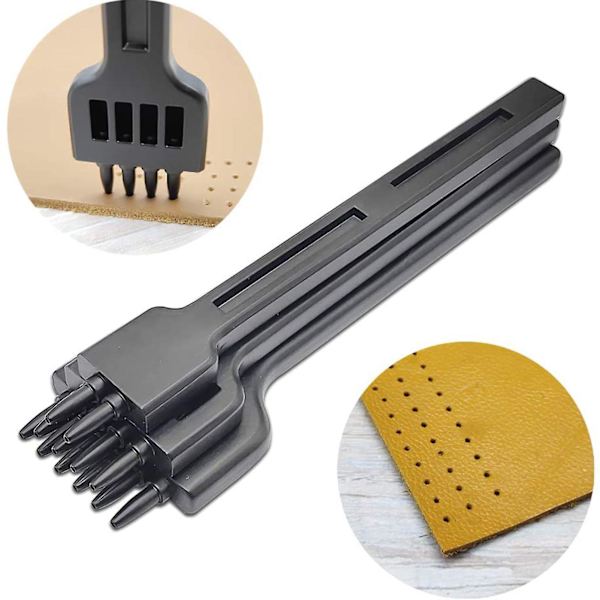 3 kpl Nahkarei'itystyökalu 4/5/6 mm Niitinvalmistussarja 2/4/6 Pyöreä Riviseos Teräksinen Piikkirei'itin