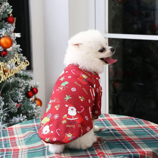 [LCS] Hundkläder Jacka Kappa Julfest Vinter Husdjursdräkt Kattkläder L